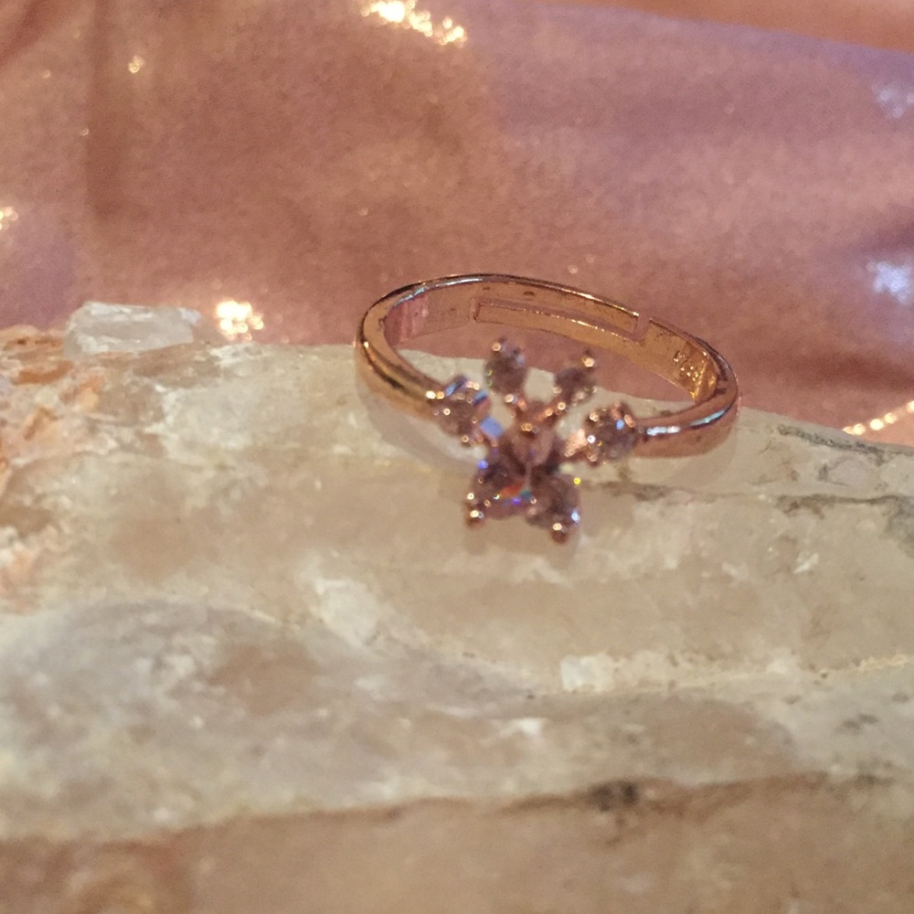 🐾 Cute adjustable and shiny kitty cat or puppy dog cz paw ring 🐾